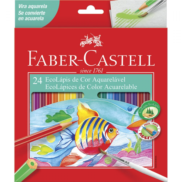 LAPIS DE COR ECOLAPIS AQUARELAVEL 24 CORES